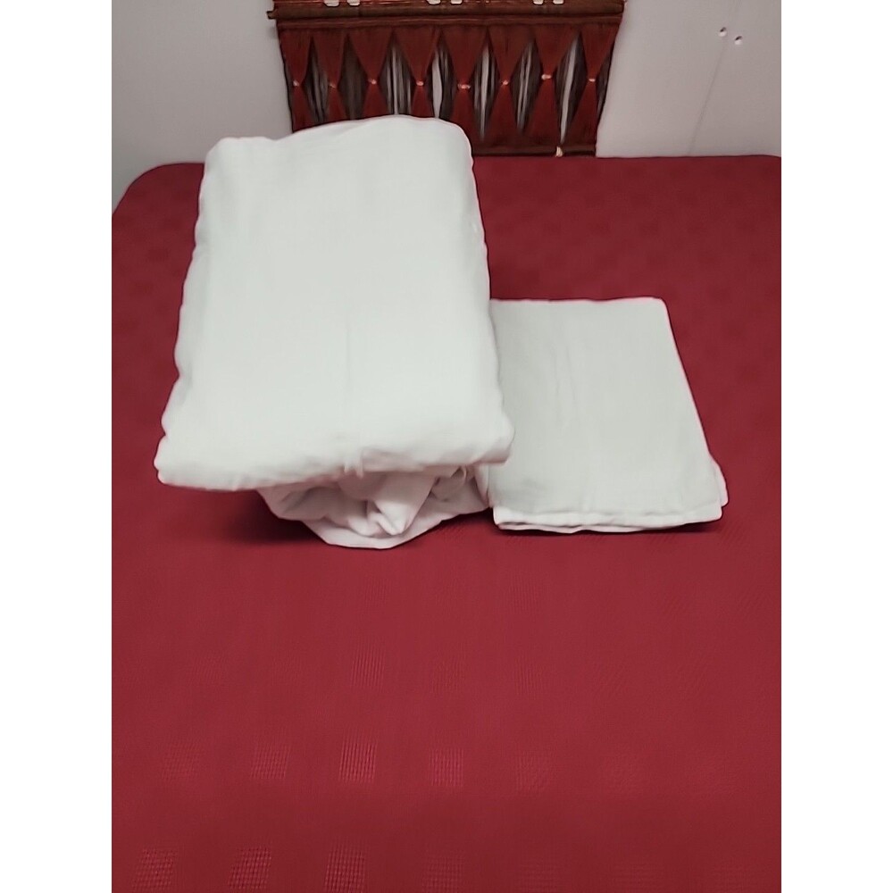 Max Studio Home 100% Cotton White Twin Sheet Set 3 Piece Coastal Airy Summery
